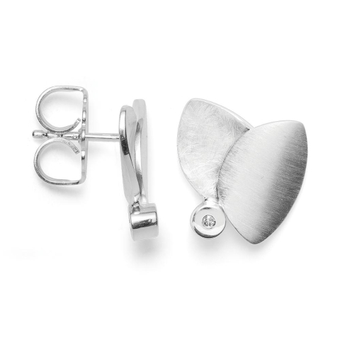925/- Ohrstecker, rhodiniert, matt./kratmatt, 0,02ct