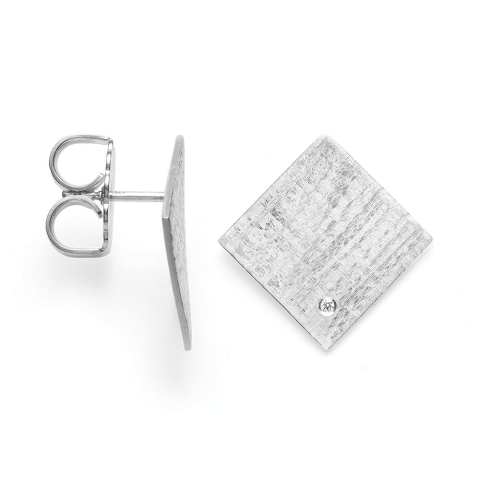 925/- Ohrstecker matt./gebstet, Dia. 0,02ct W-SI