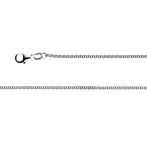 925/- Rundankerkette Karabiner, rhodiniert 2 mm, 90 cm