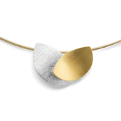 925/- Anhnger, teilvergoldet, rhodiniert matt./Kratzmatt