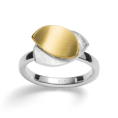 925/- Ring, teilvergoldet, matt./Kratzmatt