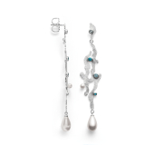 925/- Ohrhänger matt, Topase, Zucht- Shellpearl