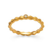 925/- Ring, vergoldet, mattiert, Brillant 0,02 ct W-SI