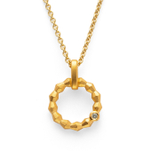 925/- Anhnger, vergoldet, mattiert, Brillant 0,02ct W-SI